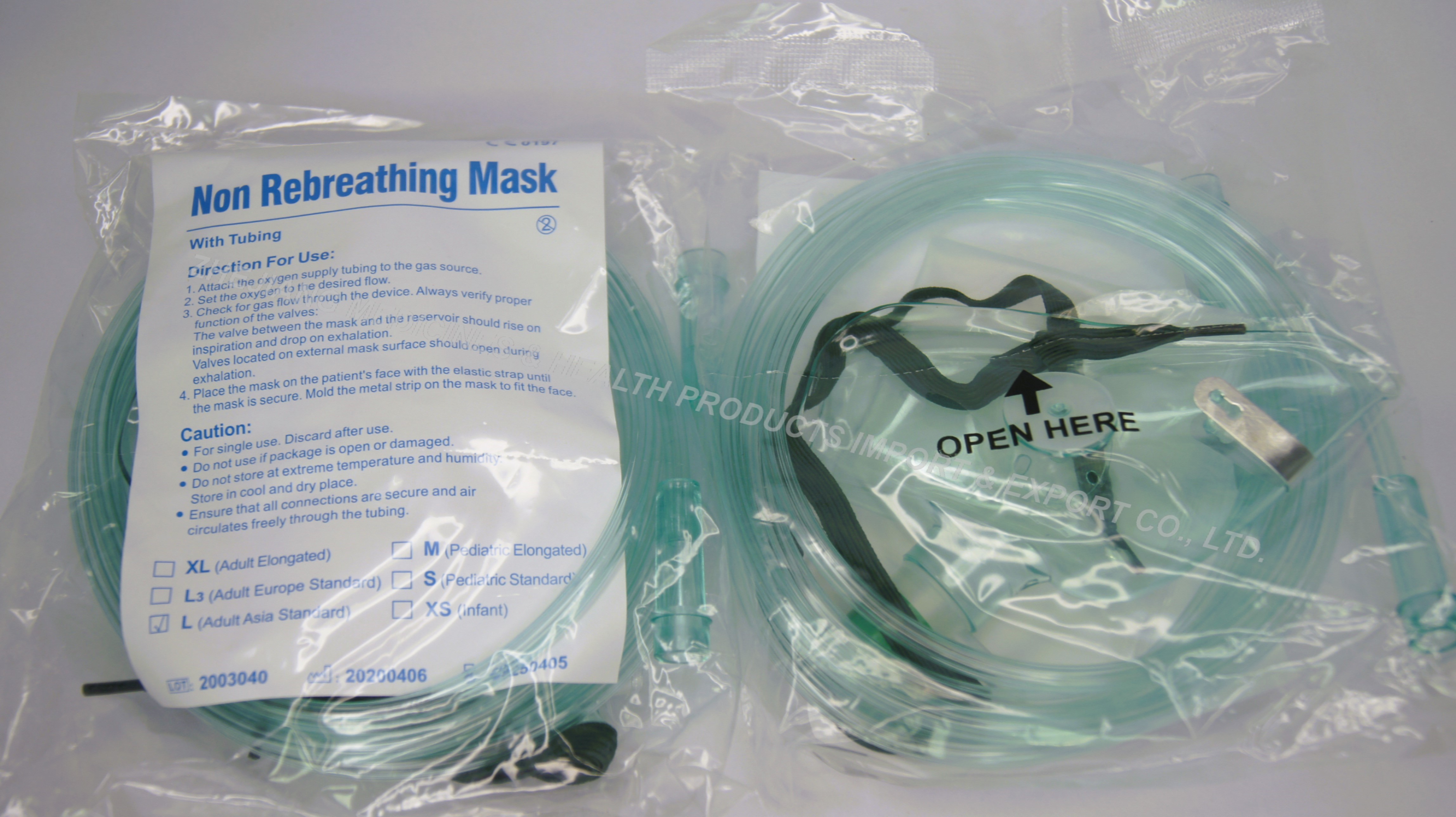 Oxygen Mask With Reservoir Bag