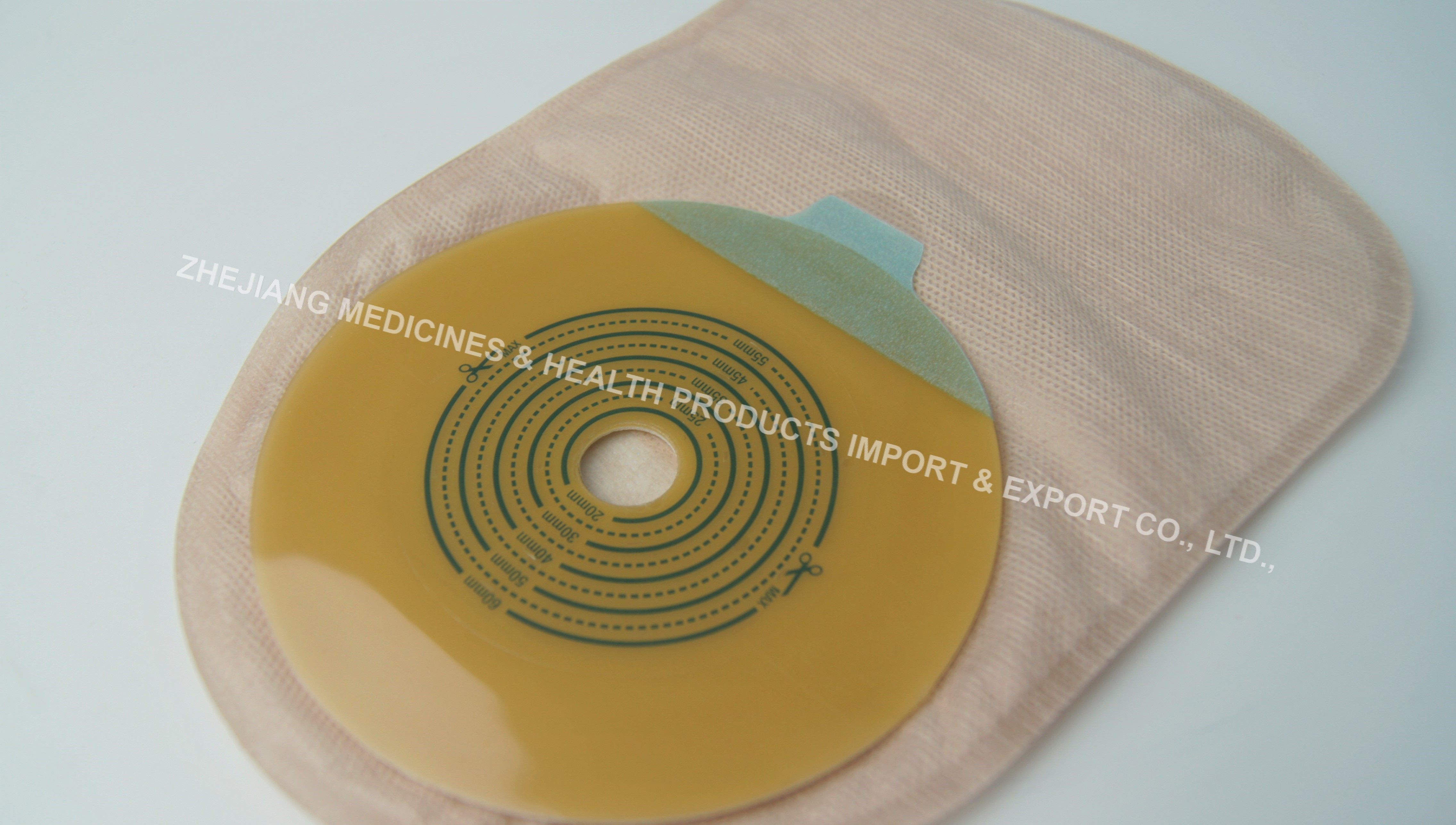 One-Piece Closed Ostomy Bag, Hydrocolloid Base Plate
