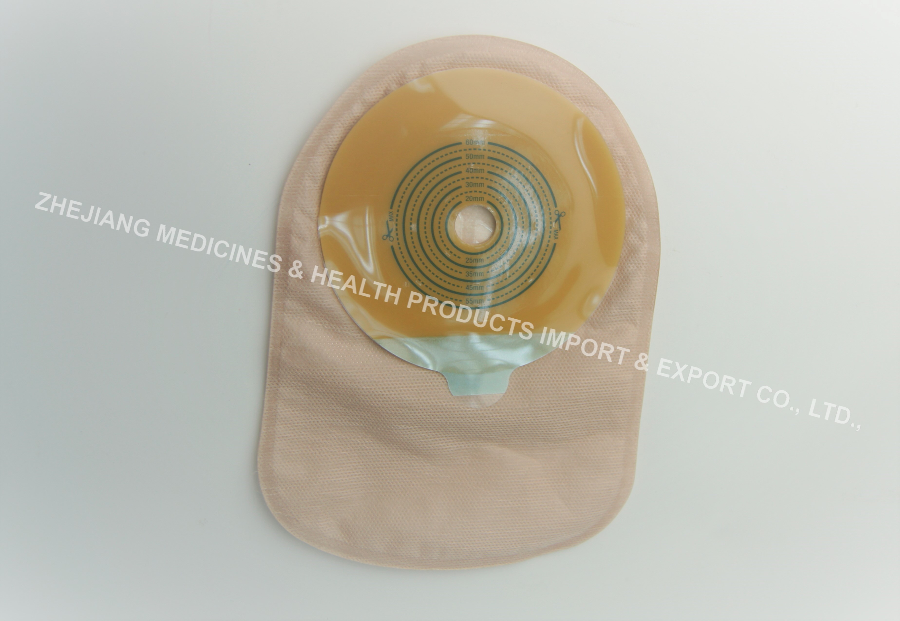 One-Piece Closed Ostomy Bag, Hydrocolloid Base Plate