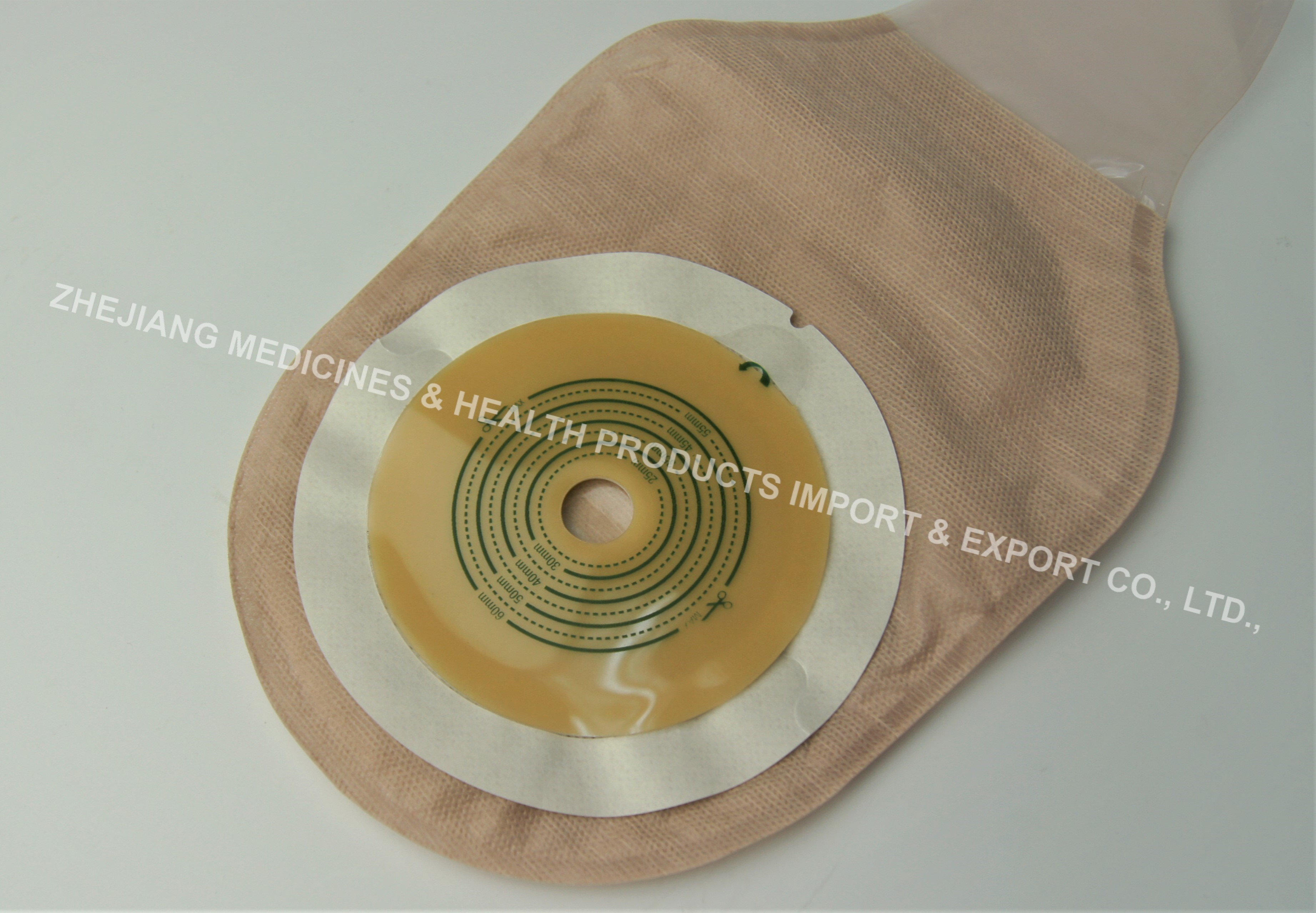 One-Piece Open Ostomy Bag, Hydrocolloid Non-woven Base Plate