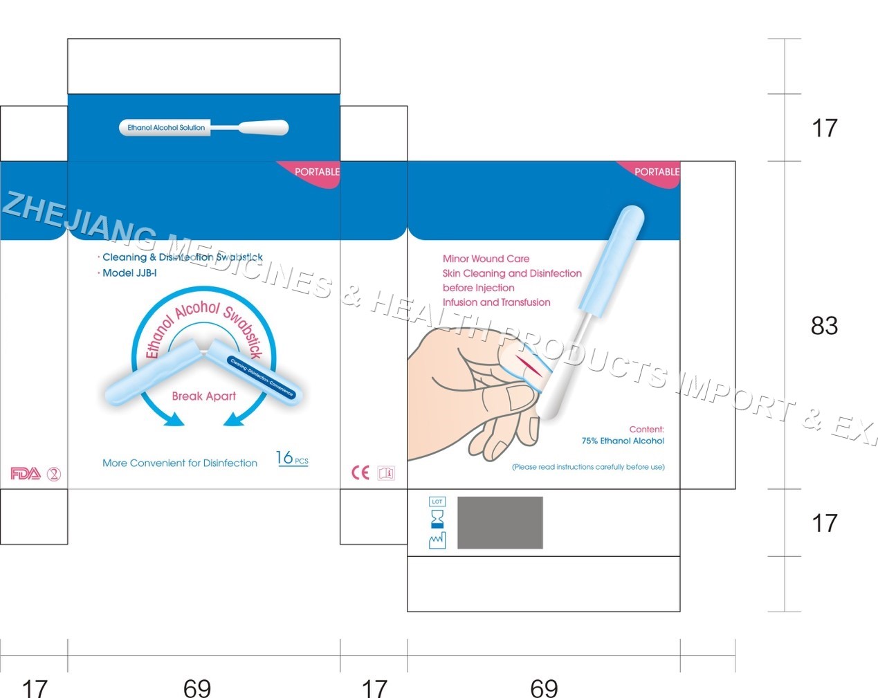 Ethanol Disinfectant Cotton Swab