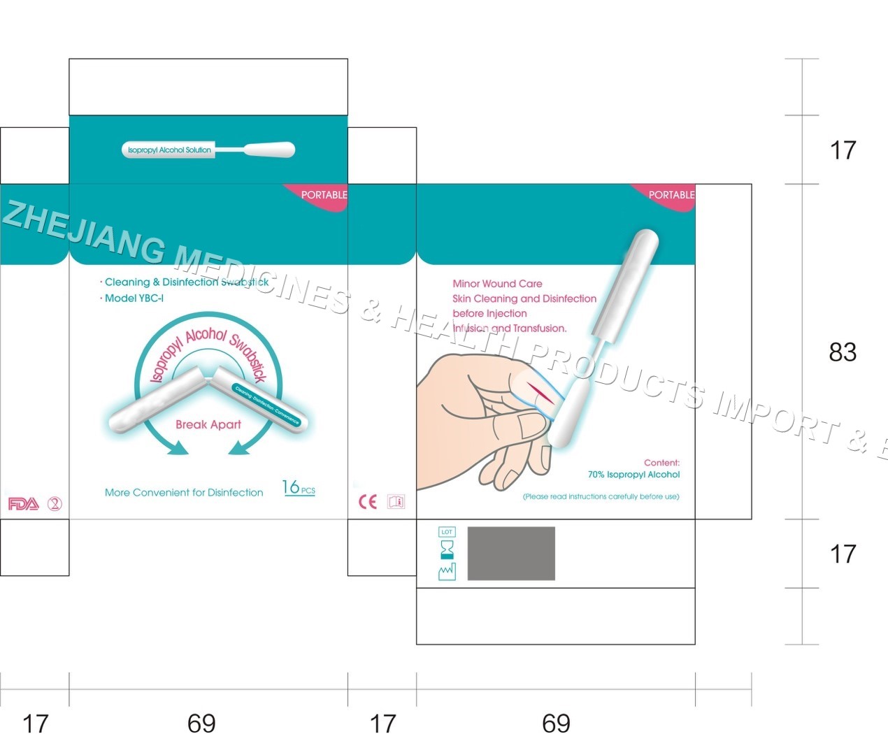 Isopropyl Alcohol Disinfectant Swab