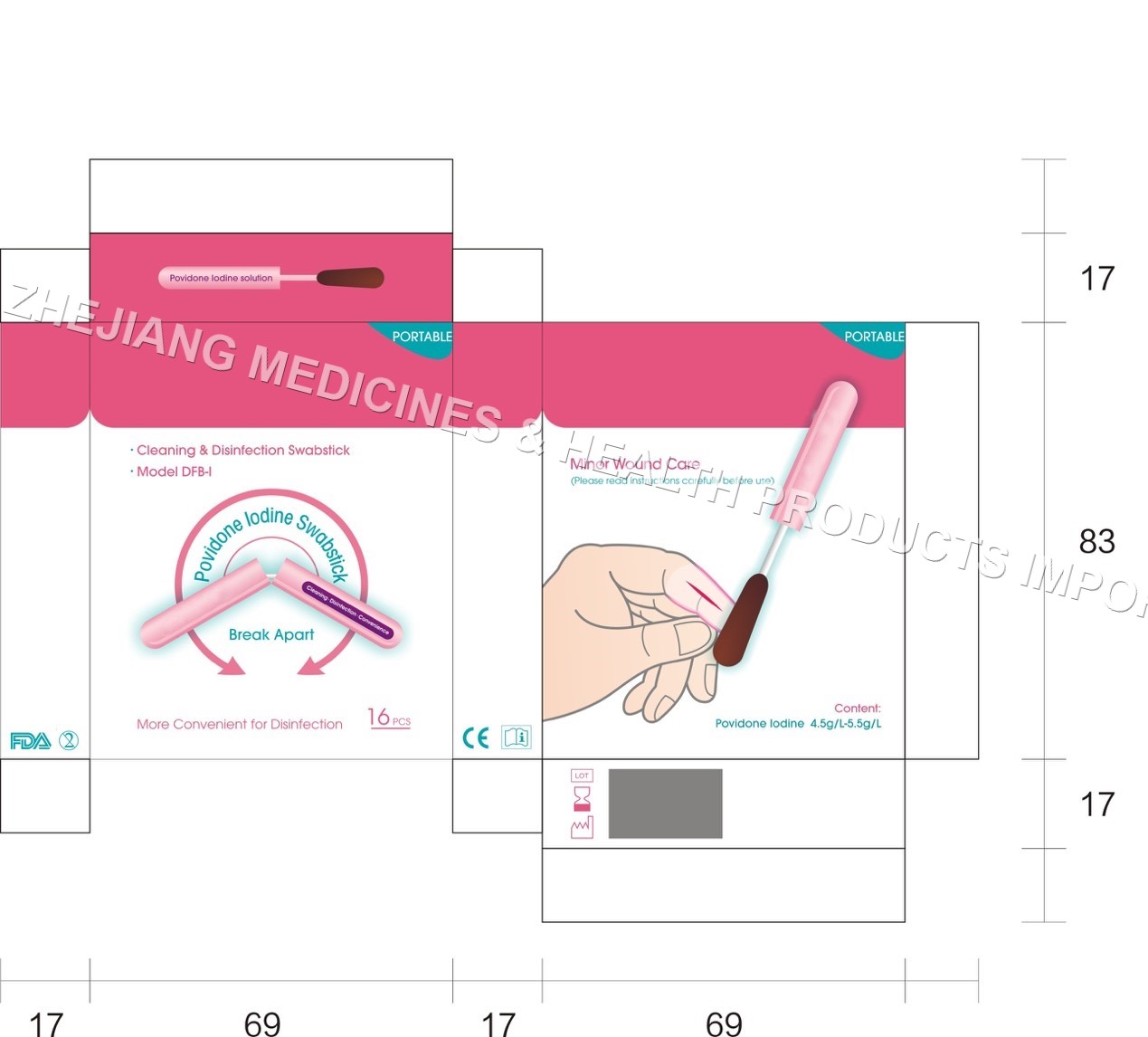 Povidone-Iodine Disinfectant Swab